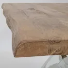 Udtrækkeligt bord til 2,6 m i håndlavet træ Homemotion - Plutarco Viadurini