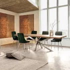 Udtrækkeligt bord til 2,6 m i håndlavet træ Homemotion - Plutarco Viadurini