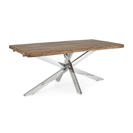 Udtrækkeligt bord til 2,6 m i håndlavet træ Homemotion - Plutarco Viadurini