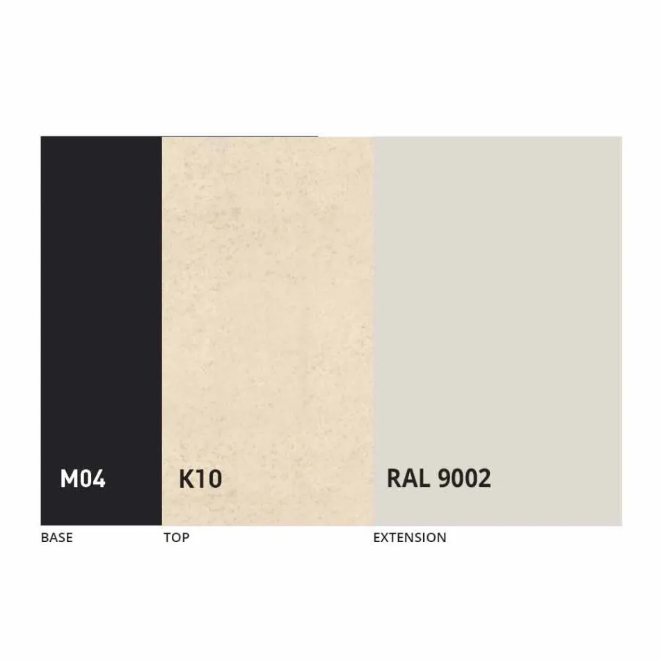 Udtrækkeligt spisebord til 2,8 m i keramiske og metalben - Paoluccio Viadurini