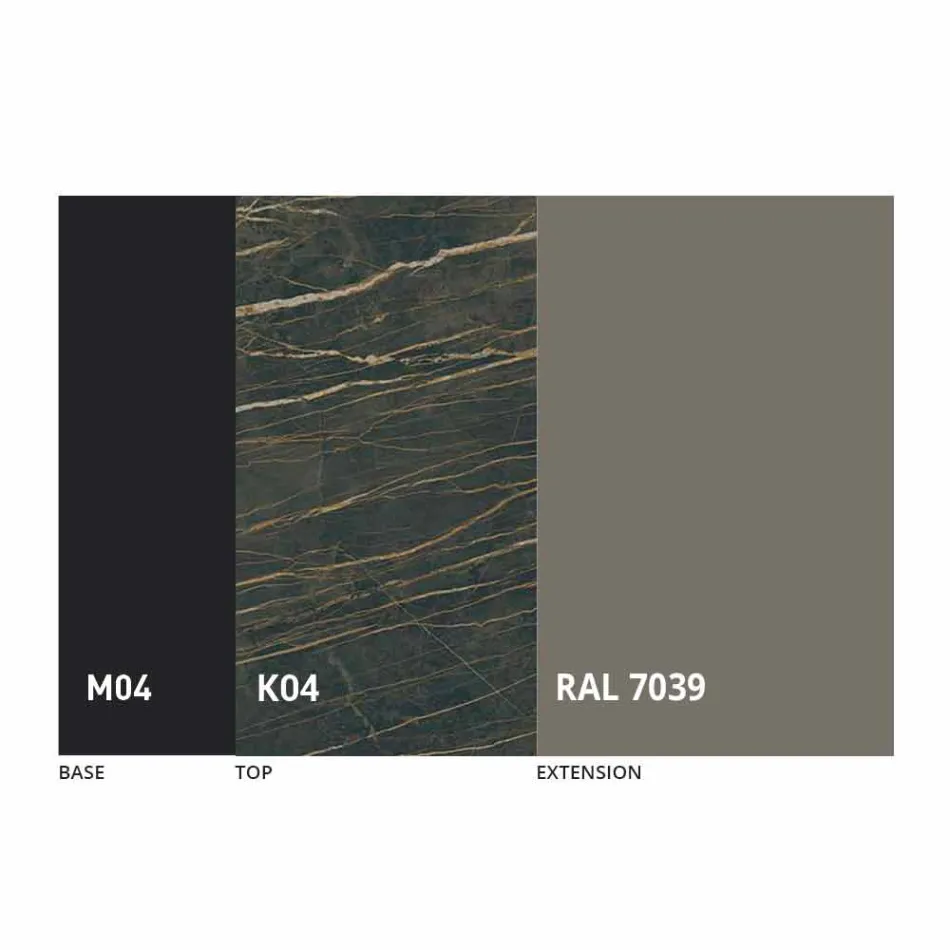 Udtrækkeligt spisebord til 2,8 m i keramiske og metalben - Paoluccio Viadurini