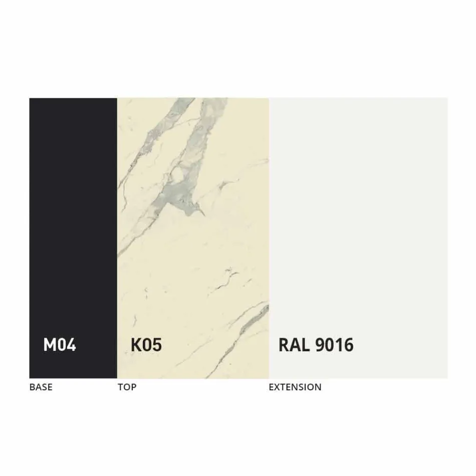 Udtrækkeligt spisebord til 2,8 m i keramiske og metalben - Paoluccio Viadurini