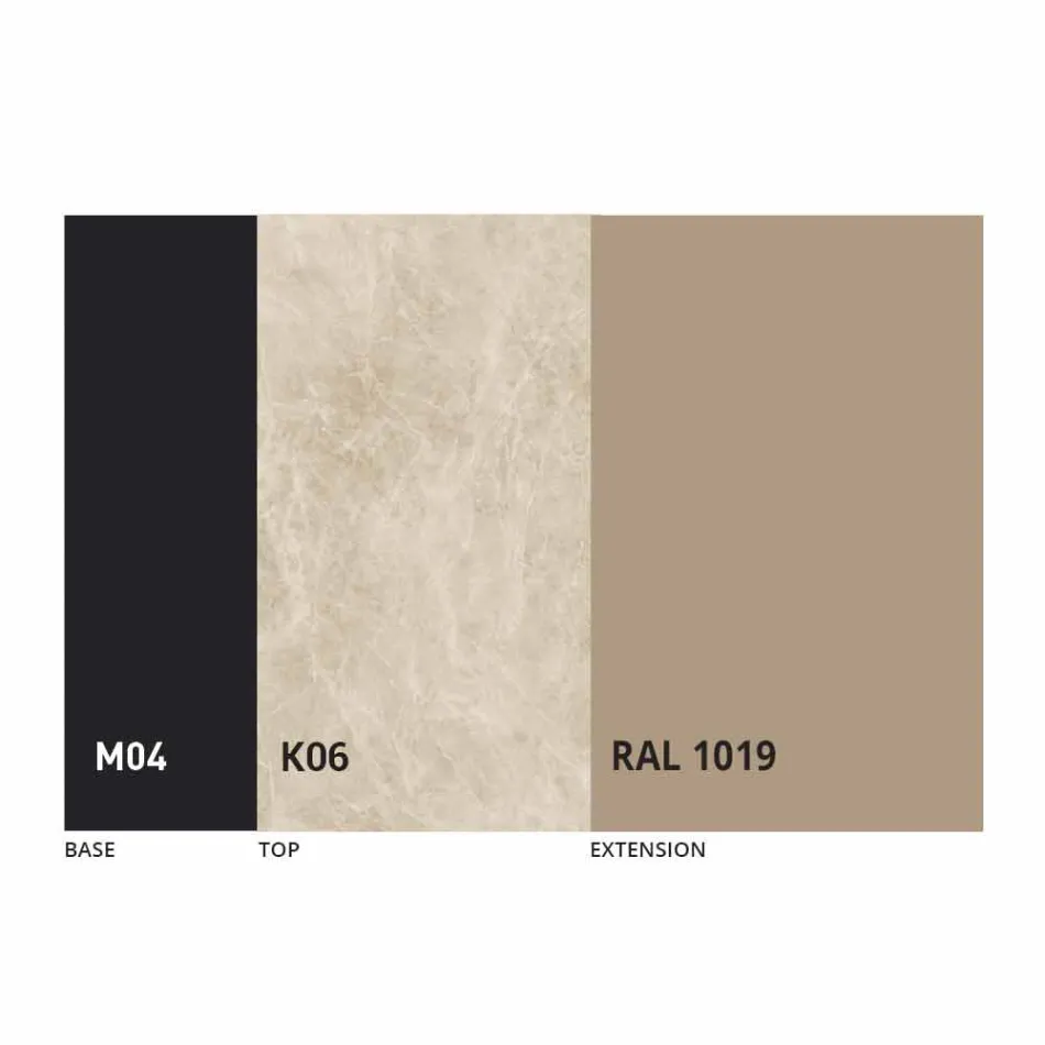 Udtrækkeligt spisebord til 2,8 m i keramiske og metalben - Paoluccio Viadurini