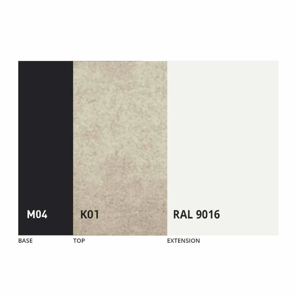 Udtrækkeligt spisebord til 2,8 m i keramiske og metalben - Paoluccio Viadurini