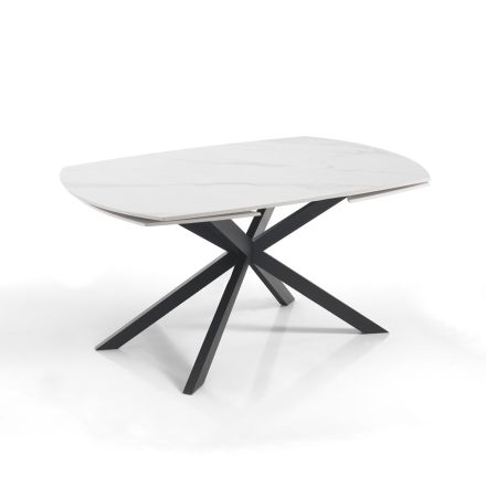 Udtrækkeligt bord til 200 cm sort stålbund - Torio Viadurini