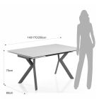 Udtrækbart bord til 200 cm i keramik og stål - Belone Viadurini