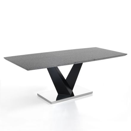 Udtrækbart bord til 200 cm i MDF Cement - Holmium Viadurini