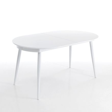 Udtrækbart bord til 200 cm i Metal og Hvid MDF - Hummer Viadurini