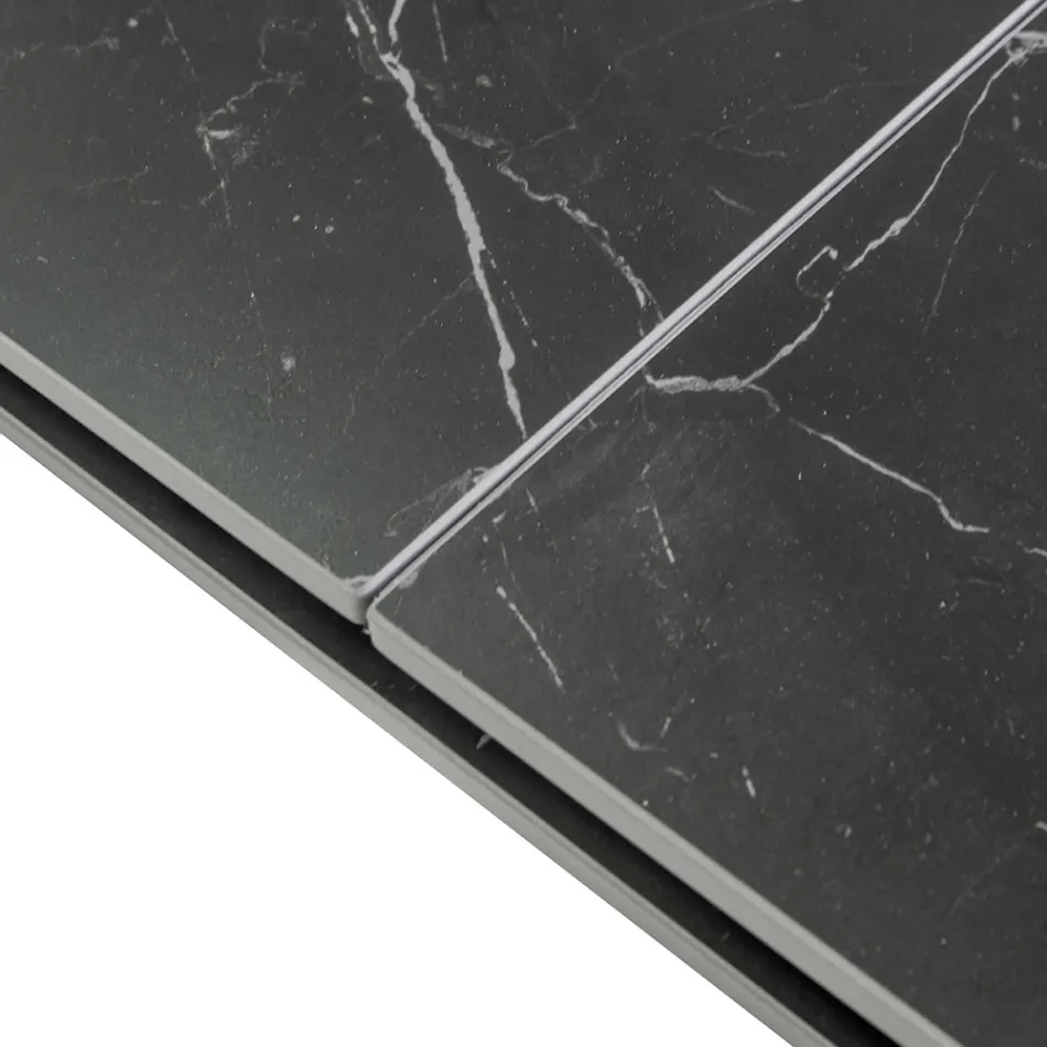 Udtræksbord 200 cm i metal og syntetisk sten - Underwater Viadurini