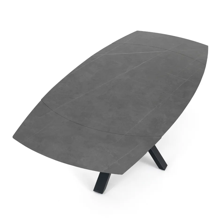 Udtrækbart bord til 210 cm i stål og keramik - Bavosa Viadurini