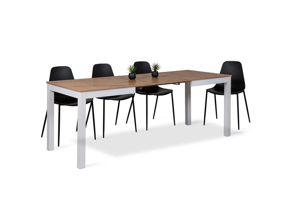 Udtrækbart bord til 210 cm i melamin og massivt træ Made in Italy - Gustavo Viadurini