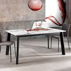 Udtrækkeligt bord til 220 cm med understel af grafitbøg lavet i Italien - Toles Viadurini