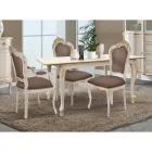 Udtrækbart bord til 220 cm i hvidt og guld træ lavet i Italien - Luksus Viadurini