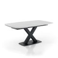 Udtrækbart bord til 230 cm med plade i marmorfinish - Batofilo