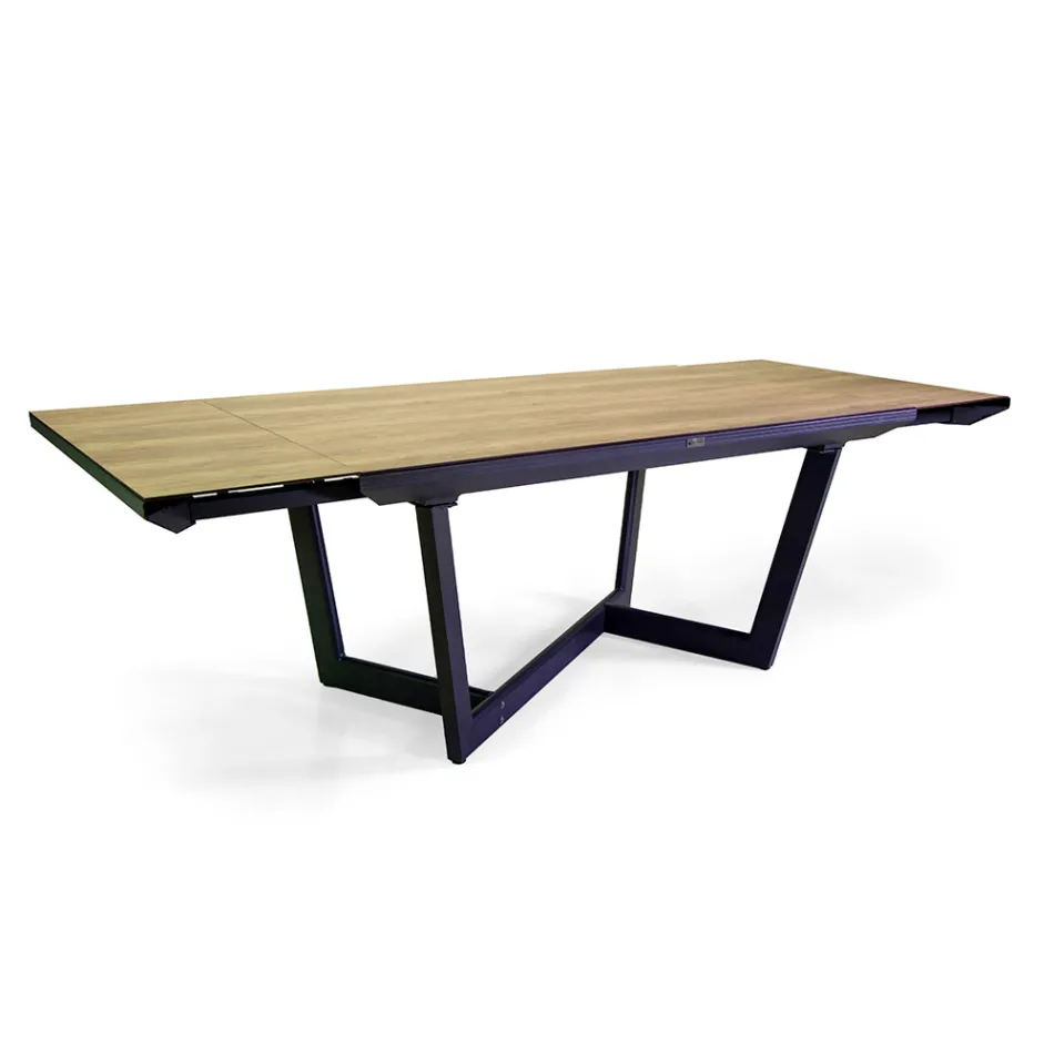Udtræksbord 240 cm i aluminium med HPL-top - Righello Viadurini
