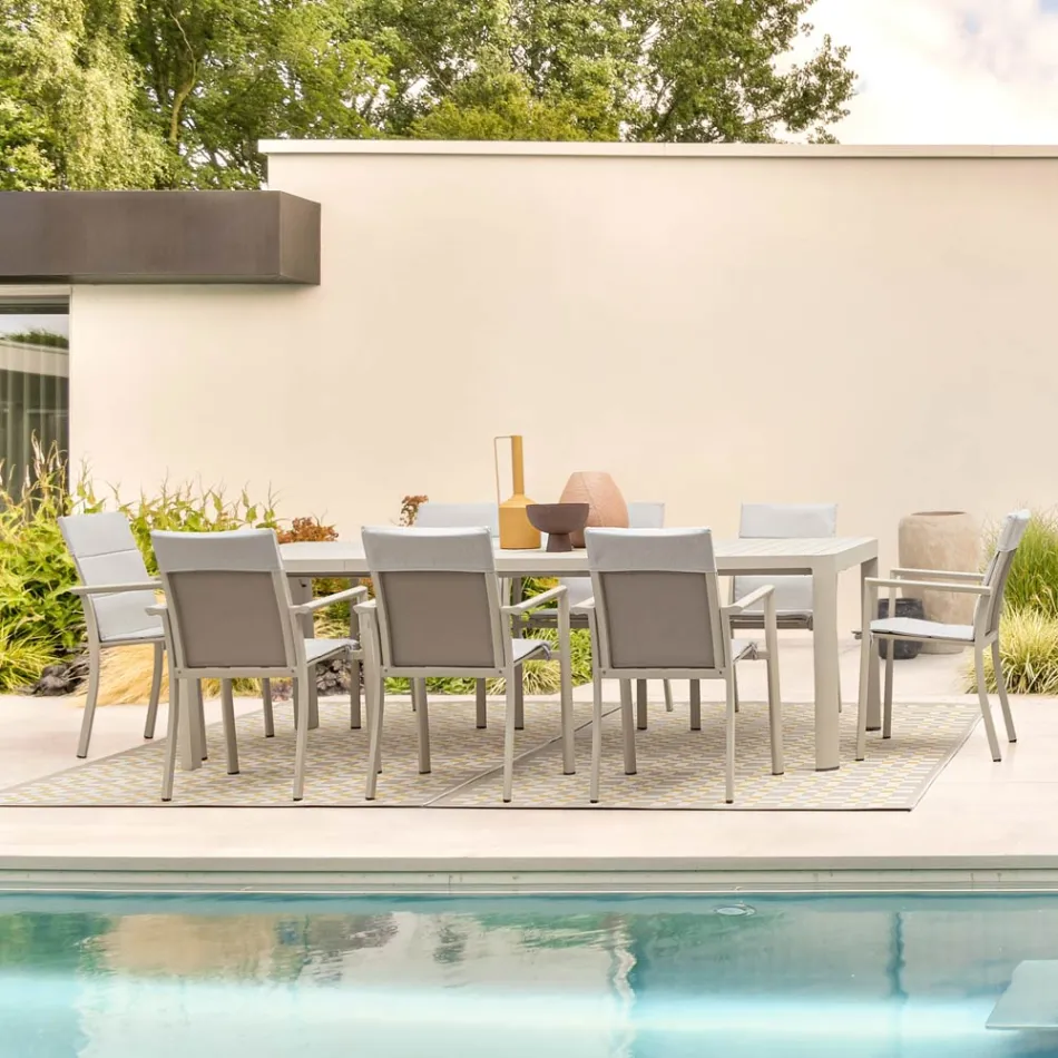 Udtrækbart bord til 240 cm i pulverlakeret aluminium - maling Viadurini