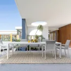 Udtrækbart bord til 240 cm i pulverlakeret aluminium - maling Viadurini