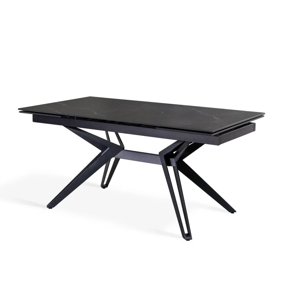 Udtrækbart bord til 240 cm i keramik og metal - Buket Viadurini