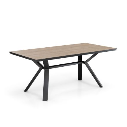 Udtrækbart bord til 240 cm i sort metal og MDF - Donzella Viadurini