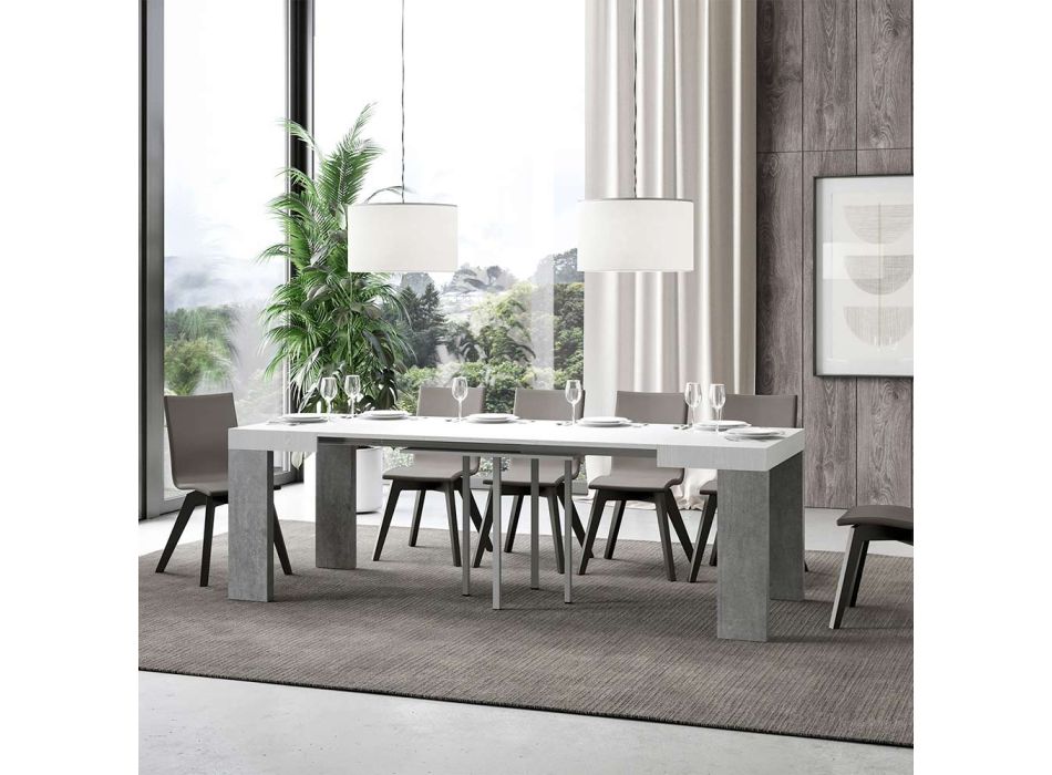 Udtrækbart bord til 246 cm i forskellige overflader lavet i Italien - træ Viadurini