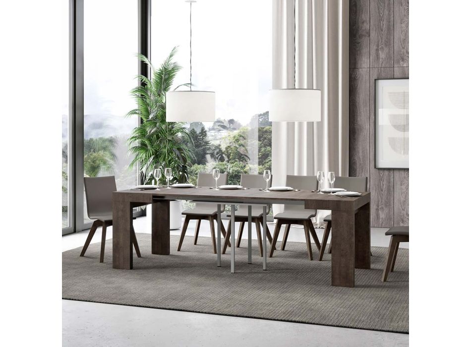 Udtrækkeligt bord til 246 cm i Made in Italy træmikropartikler - træ Viadurini