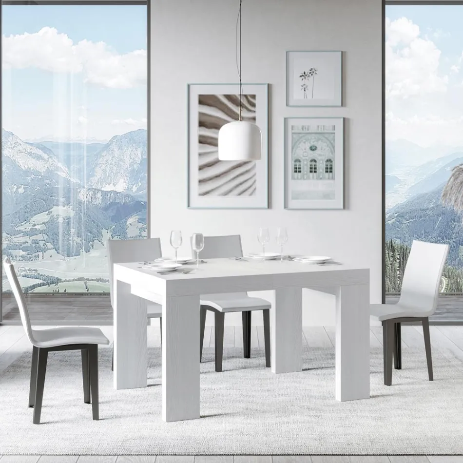 Udtrækkeligt bord til 246 cm i Made in Italy træmikropartikler - træ Viadurini