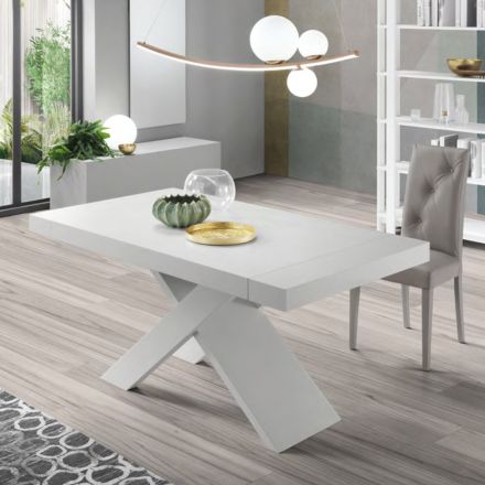 Udtrækkeligt bord til 260 cm med træeffekttop lavet i Italien - Odelmo Viadurini