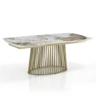 Udtrækbart bord til 260 cm i keramik, marmor og metal finish - Veneto Viadurini