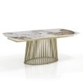 Udtrækbart bord til 260 cm i keramik, marmor og metal finish - Veneto