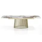 Udtrækbart bord til 260 cm i keramik, marmor og metal finish - Veneto Viadurini