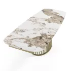 Udtrækbart bord til 260 cm i keramik, marmor og metal finish - Veneto Viadurini