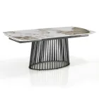 Udtrækbart bord til 260 cm i keramik, marmor og metal finish - Veneto Viadurini