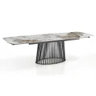 Udtrækbart bord til 260 cm i keramik, marmor og metal finish - Veneto Viadurini