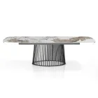 Udtrækbart bord til 260 cm i keramik, marmor og metal finish - Veneto Viadurini