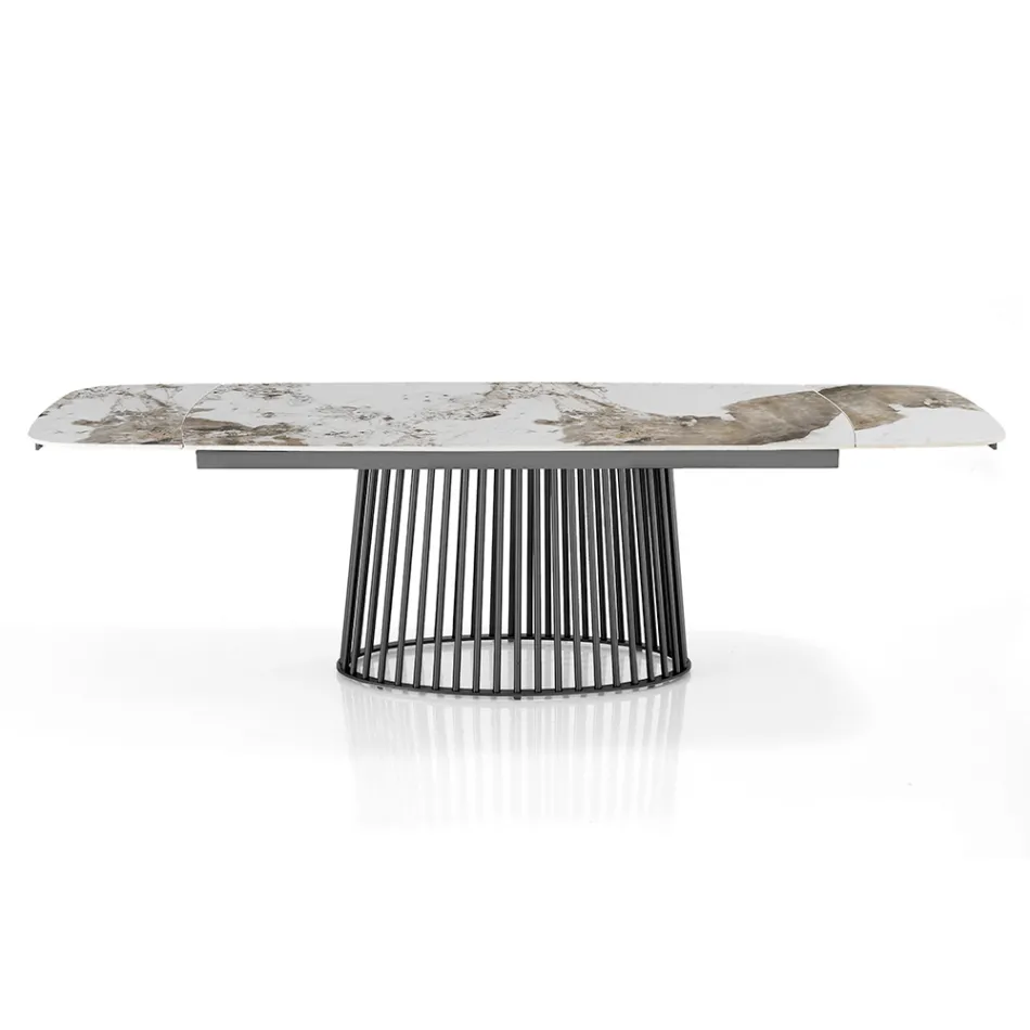 Udtrækbart bord til 260 cm i keramik, marmor og metal finish - Veneto Viadurini