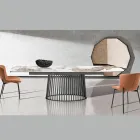 Udtrækbart bord til 260 cm i keramik, marmor og metal finish - Veneto Viadurini