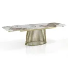 Udtrækbart bord til 260 cm i keramik, marmor og metal finish - Veneto Viadurini