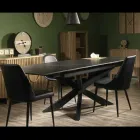 Udtræksbord 260 cm i metal og syntetisk sten - Underwater Viadurini