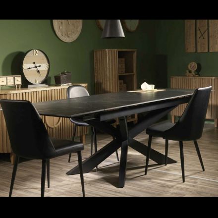 Udtræksbord 260 cm i metal og syntetisk sten - Underwater Viadurini