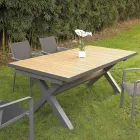 Udtræksbord 263 cm i aluminium og massiv teak - Lilia Viadurini