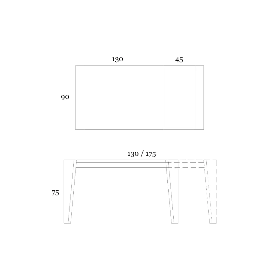 Udtrækkeligt bord til 265 cm i Canaletto valnøddetræ Fremstillet i Italien - Orchidea Viadurini
