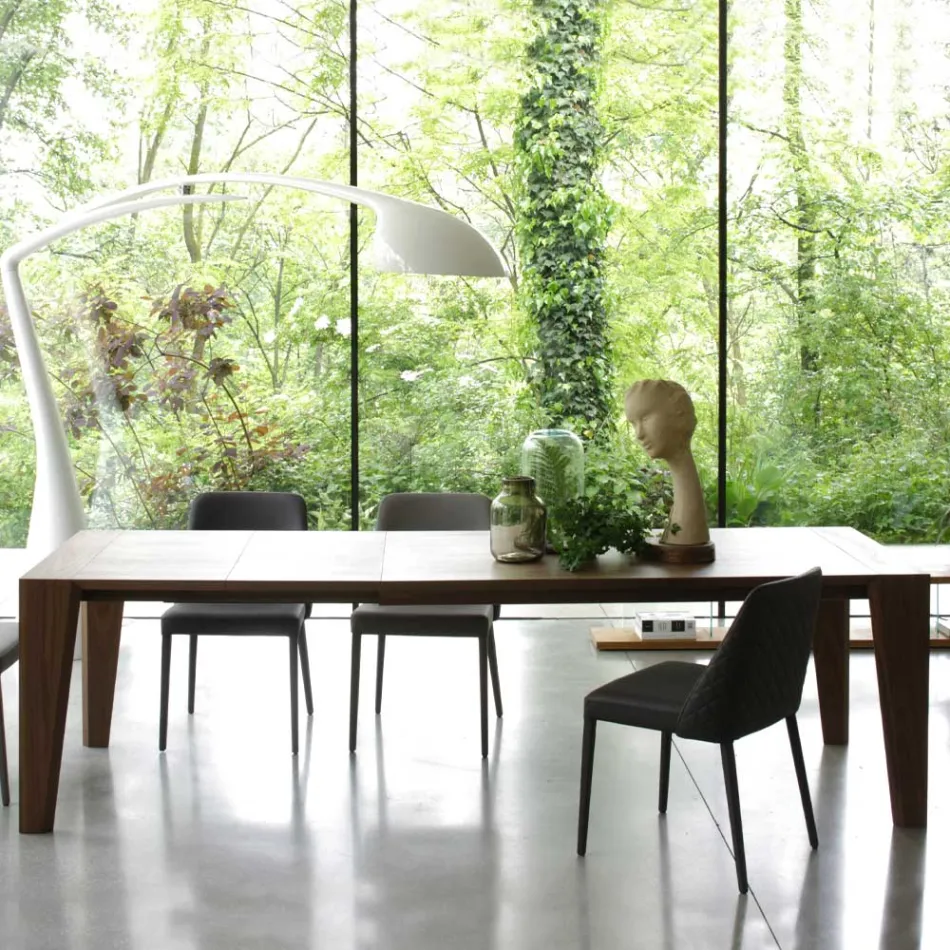 Udtrækkeligt bord til 265 cm i Canaletto valnøddetræ Fremstillet i Italien - Orchidea Viadurini