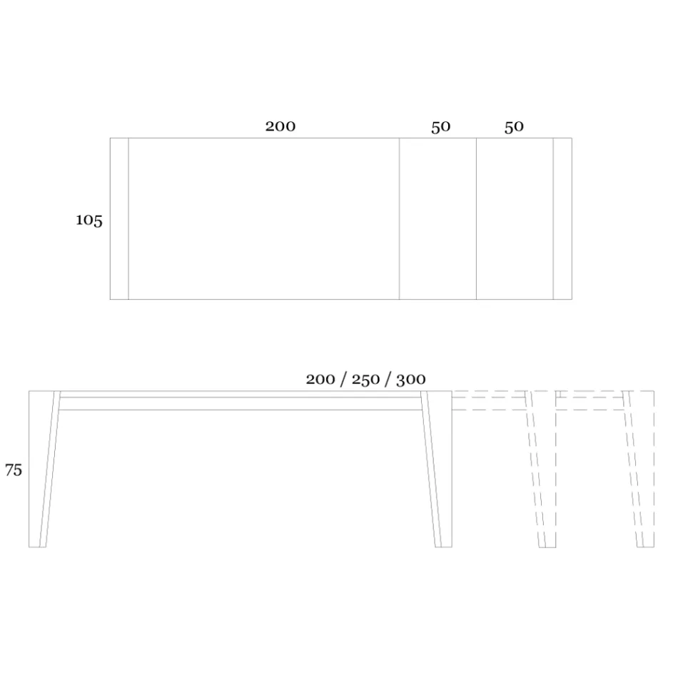 Udtrækkeligt bord til 265 cm i Canaletto valnøddetræ Fremstillet i Italien - Orchidea Viadurini