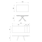 Udtrækkeligt bord til 270 cm med HPL-plade og aluminiumsbund - Søg Viadurini