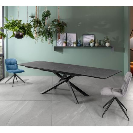 Udtrækkeligt bord til 270 cm med HPL-plade og aluminiumsbund - Søg Viadurini