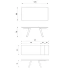 Udtrækkeligt bord til 270 cm med HPL-plade og aluminiumsbund - Villongo Viadurini