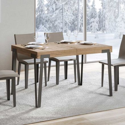 Udtrækkeligt bord til 284 cm med jernben lavet i Italien - Collina Viadurini