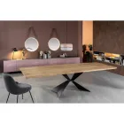 Udtrækkeligt bord til 300 cm med metalbund og egetræ - Navy Viadurini