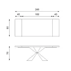 Udtrækkeligt bord til 300 cm med metalbund og egetræ - Navy Viadurini