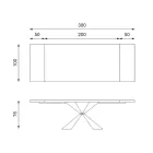 Udtrækkeligt bord til 300 cm med metalbund og egetræ - Navy Viadurini